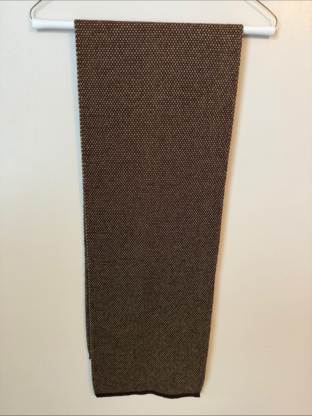 Moschino Merino Wool Blend Scarf Brown Winter Gear Quiet Luxury Made in Italy - Picture 5 of 5